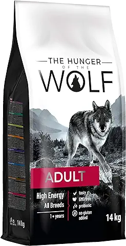 The Hunger of the Wolf Alimento seco para Perros Adultos Activos y Perros de Trabajo, Fórmula con Pollo rica en Energía y Calorías - 14 kg  