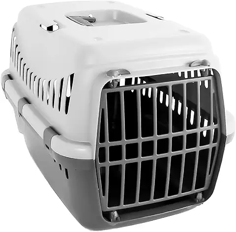 TIENDA EURASIA - Transportin, Transportin Rigido con Puerta Frontal y Asa de Transporte, Transportin para Gatos, Perros, Conejos, Transportin Desmontable, Transportin con Enganches para Coche (M)  