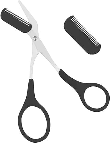 Tijeras Para Cejas,Precisión Profesional,Recortadora de cejasTijeras de cejas con peine,Tijeras Para Cejas con Peine para Acortar Cejas y Pestañas para Hombres y Mujeres