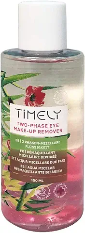 Timely - Desmaquillante de ojos Bifásico para Maquillaje Waterproof, 150 ml  