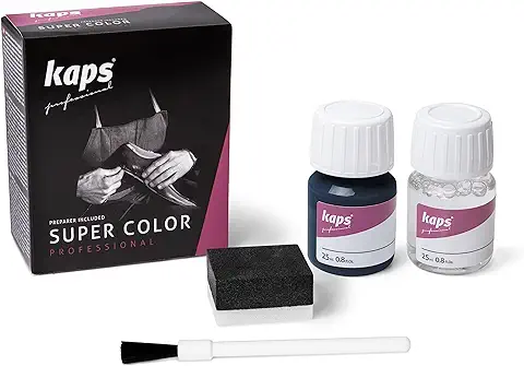 Tinte con Imprimación para Zapatos y Bolsos Textiles Y de Cuero Natural Y Sintético, Kaps Super Color And Preparer, 70 Colores (117 - azul Marino)  