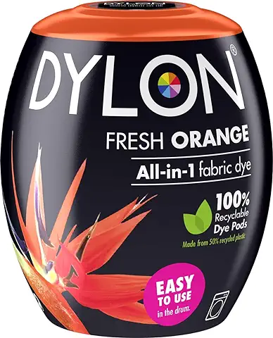 Tinte para ropa y Artículos de Decoración para Lavadora, de DYLON, Color Naranja Fresco  