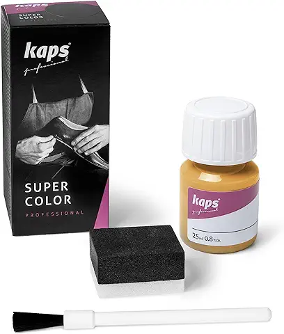 Tinte para Zapatos y Bolsos de Cuero y Textil con Esponja y Brocha, Kaps Super Color, 70 Colores (151 - Natural)  