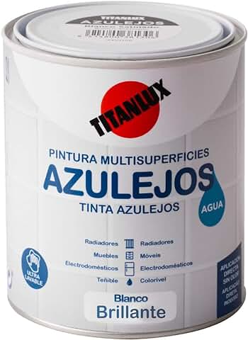 Titanlux Esmalte Azulejos al agua Brillante Blanco 750 ml  