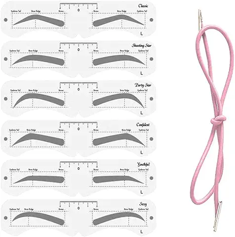 Tixiyu Juego de Moldes para Cejas de Maquillaje, Moldeador de Cejas Suave de PEVA con Banda Elástica, 6 Pares de Plantillas Reutilizables para Cejas y Cejas para Mujeres y Niñas  