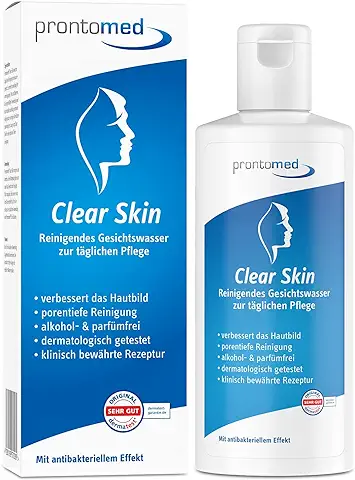 Tónico para el Rostro sin Alcohol "Clear Skin" de Prontomed, de 200 ml, Ideal para el Cuidado Diario Contra Espinillas y Puntos Negros  