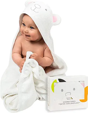 Toalla bebe con Capucha – Toallas Baño bebe Ultra Suaves – 100% de Bambu, Hipoalergénicas, Altamente Absorbentes – Regalos Originales para Bebes Recien Nacidos con Bolsa para la Colada – Oso Rosa  