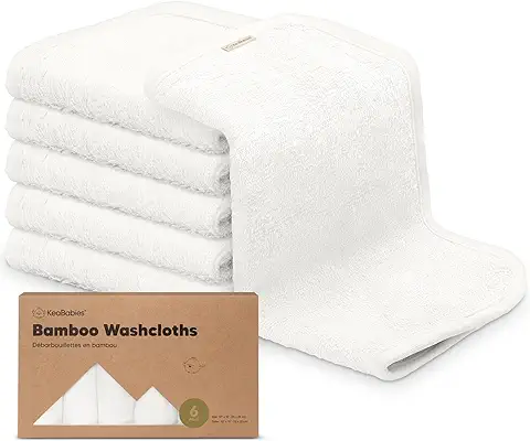 Toallita De Baño para Bebés - Toallitas De Baño De Bambú - Toallita Suave Y Orgánica para Bebés - Toalla Facial para Bebés, Adultos E Infantes (White)  