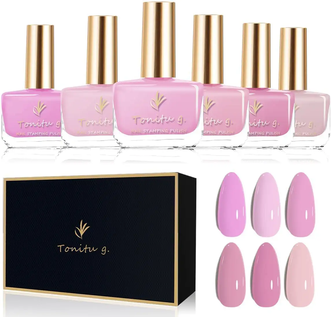 Tonitu G 7ml Juego De Esmaltes De Uñas 6 Colores No Tóxico Ecológico Larga Duración Secado Rápido Clavo Desnudo Clásico Uñas Brillantes Populares Diseño De Arte Regalo Brillante Para Niñas  