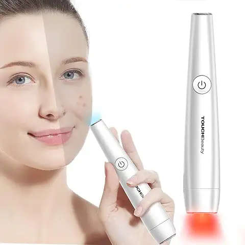 TOUCHBeauty Light Therapy Acné Pen, Tratamiento con Acné de palo de luz, Tratamiento de Acné de Acné de luz roja y azul  