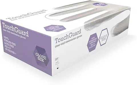 TouchGuard Guantes Desechables Transparentes de Elastómero Termoplástico (TPE), caja con 100 Unidades, Pequeños  