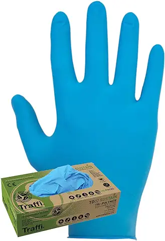 Traffi Guantes de Nitrilo Diposables Para Sostener Guantes de Nitrilo Unisex Adulto (Pack de 100)  