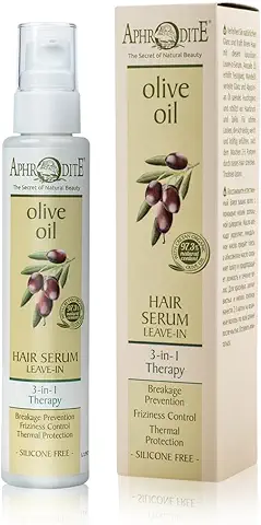Tratamiento Capilar sin Enjuague todo en uno Aphrodite para Cabello seco - Suero Capilar con Aceite de Oliva Orgánico y Aceite de Argán que Previene la Rotura y el Encrespamiento del Cabello (100 ml) Tratamiento Capilar sin Enjuague todo en uno Aphrodite para Cabello seco - Suero Capilar con Aceite de Oliva Orgánico y Aceite de Argán que Previene la Rotura y el Encrespamiento del Cabello (100 ml)