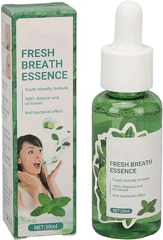 Tratamiento de Mal Aliento, 30ml de Suero para Eliminar el Mal Aliento de Boca Seca, Gotas Refrescantes de Respiración de Menta, Aceites Esenciales Fáciles de Llevar y de Usar  