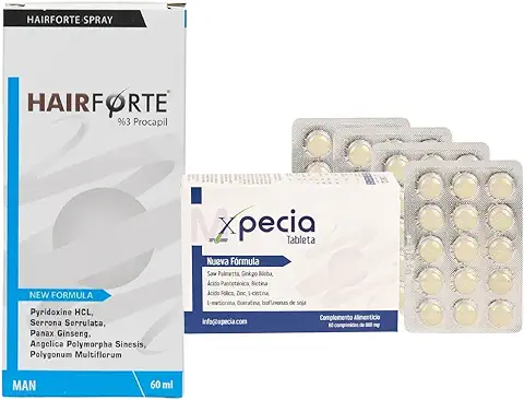 Tratamiento Natural Anticaída Hair Forte Man y Xpecia Tablet Man con Saw Palmetto y Procapil  