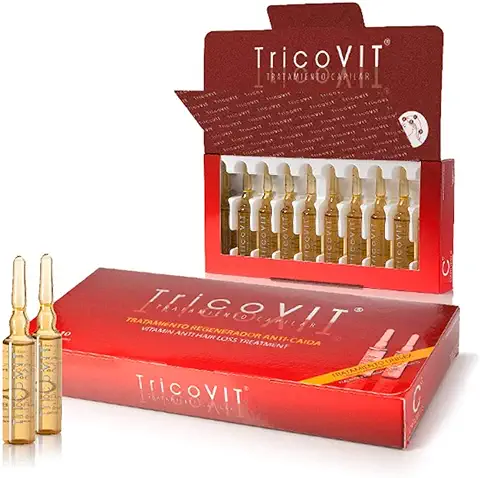 TricoVIT Anticaída – Ampollas Anticaída, Tratamiento Capilar Anticaída, Reducir Pérdida Cabello, Regenerar Cuero Cabelludo, Aumenta la Densidad de tu Cabello, Hombre y Mujer (10 X 10 ml)  