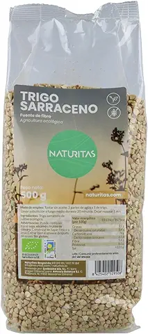 Trigo Sarraceno en Grano Bio 500 g Naturitas Essentials | 100% Agricultura Ecológica | Rico en Fibra | Ideal para Guisos y Panes | Sin Gluten | Vegano | Versátil  