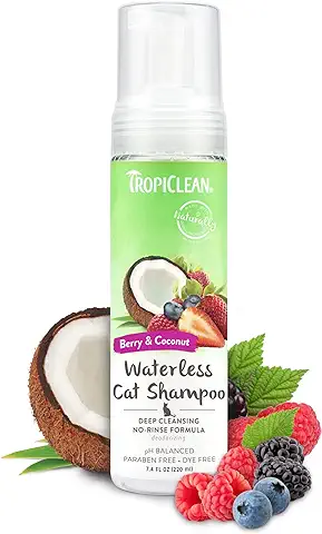 TropiClean Champú Seco de Limpieza Profunda para Gatos - 218 ml  
