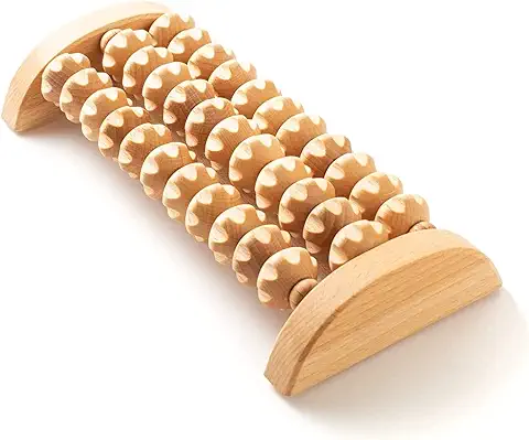 Tuuli Accessories Masajeador Rodillo de Masaje para pies de Madera (26 x 12 cm)  