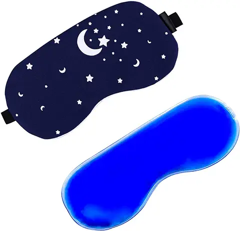 ULTNICE Antifaz para Dormir con Almohadilla de Frío, Antifaz para Dormir, Protección para los Ojos, para Hombre y Mujer (azul)  