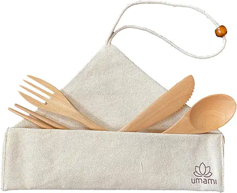 Umami Juego de Cubiertos, Madera, Beige/bambú, Talla única  