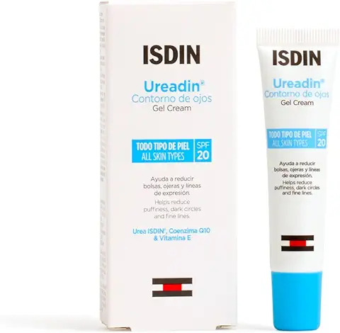 Ureadin ISDIN Gel Cream Contorno de Ojos SPF 20, Crema Antibolsas Antiojeras y Antiedad con ácido Hialurónico, 15ml  