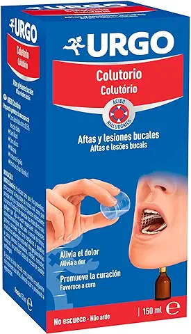 Urgo - Aftas Colutorio Líquido - Tratamiento de Aftas, Llagas y Pequeñas Heridas Bucales - Frasco de 150 ml con Tapón Dosificador  