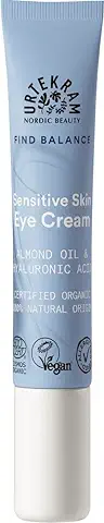 Urtekram Crema para ojos sin Fragancia para piel Sensible, Ojeras y ojos Hinchados. Natural y Vegana, 15 ml  
