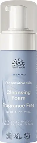 Urtekram Espuma de Limpieza sin Fragancia con aloe vera Humectante para piel Sensible. Find Balance: Vegana y Natural, 150 ml  