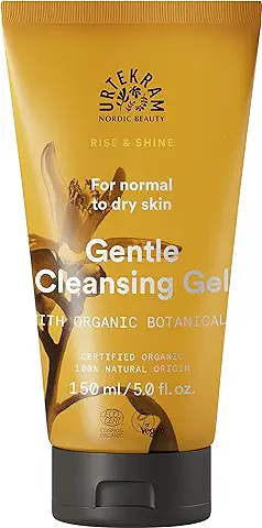 Urtekram Rise & Shine gel Limpiador Facial de flor de Azahar Picante, piel Normal Hasta piel Seca, Elimina Eficazmente las Impurezas y el Maquillaje, Vegano y Orgánico skin care 150ml  