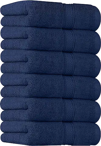 Utopia Towels - Toallas de Mano Grandes de Algodón Multipropósito para Baño, Manos, Cara, Gimnasio y SPA - Dimensiones 41 cm x 71 cm - Paquete de 6 (Azul Marino)  