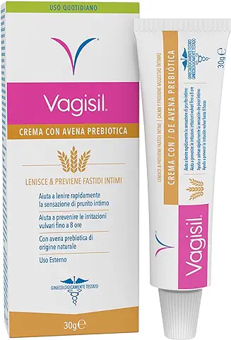 Vagisil Crema Íntima Hidratante y Calmante, Ayuda a Prevenir Las Irritaciones Hasta 8 Horas, Con Avena Prebiótica Natural, Uso Externo, 30 g  