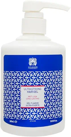 Valquer Profesional Gel Fijador Capilar Ultrafuerte. Gomina Pelo. Vegano y sin Sulfatos. Vegano. Gomina Capilar. Fijación Cabello. Definir Peinado - 500 Ml  