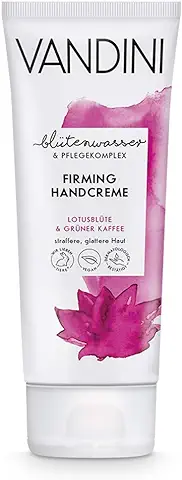 VANDINI Crema de Manos Reafirmante para Mujeres con flor de loto y Café Verde - Cremas de Manos Reafirmante - Producto Vegano sin Siliconas ni Parabenos - 1x 75 ml  