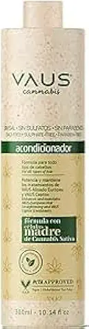 VAUS | Acondicionador Natural con Cannabis Therapy Technology - Mascarilla para Pelo sin Sal, Sulfatos o Parabenos - Tratamiento Vegano, Eco Friendly y con Envase Biodegradable - Todo Tipo de Pelo  