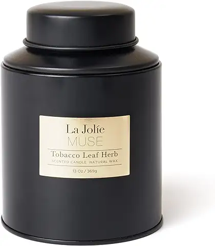 Velas Aromáticas, Vela Perfumada de Vainilla y Tabaco, Velas Aromáticas Grandes, Vela Negro, Regalos para Casa, 100 Horas, 369g  