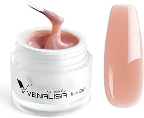 VENALISA Kit de gel para arte de Uñas de 50 ml, Acrílicas, Manicura Francesa, Color rosa Ahumado, Natural, gel de Extensión  