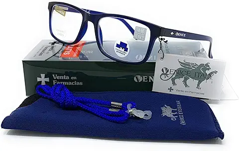 VENICE EYEWEAR OCCHIALI | Gafas ver de Cerca, Lectura con Filtro Luz Azul, Ordenador Gaming Móvil, Protección Antifatiga - Venice Coti Dioptría (1-1,50-2 - 2,50-3 - 3,50)  