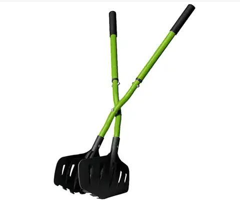 Venteo EARTWISE - Recogida de Hojas XXL Mango Ajustable - Herramienta de Jardín Ergonómica- Recoge Hojas/residuos - Verde/Negro  