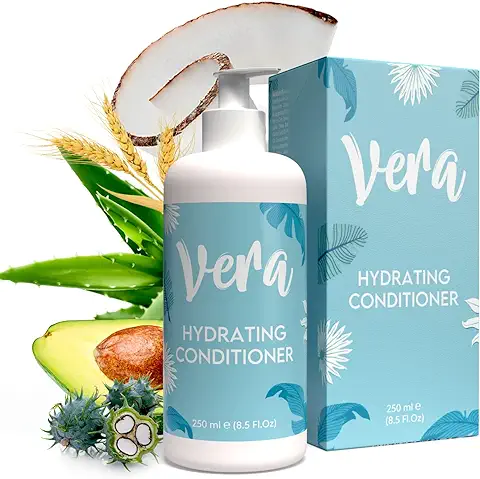 Vera Acondicionador sin Sulfatos ni Parabenos ni Siliconas - 250ml - Acondicionador Pelo Rizado y Liso, Hidrata y Suaviza - Acondicionador Hidratante Pelo con Coco, Aloe Vera y Aceite Argan para Pelo  