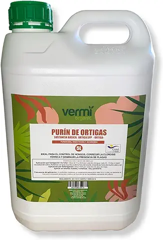 VERMIORGANIC | Purin de Ortiga Ecológico 5L | Potente Insecticida Ecológico para Plantas Exterior | Fungicida Plantas | Beneficioso para Cualquier Tipo de Plantas  