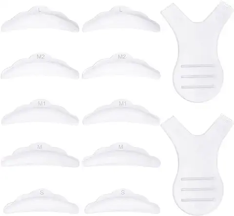 Vesaneae 40PCS Almohadilla de Permanente para Rizador de Pestañas, Pestañas Silicona Almohadilla, Almohadilla de Levantamiento de Pestañas 2pcs Y Pestañas Cepillo - Reutilizables  