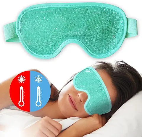 Vidaprime Antifaz Gel Frío y Calor para Ojos CANSADOS e HINCHADOS - Antifaz Frío para Ojos Máscara Gel Frío Cara ANTIOJERAS - Antifaz Ojos Secos con Máscara de Gel para Ojos REUTILIZABLE  