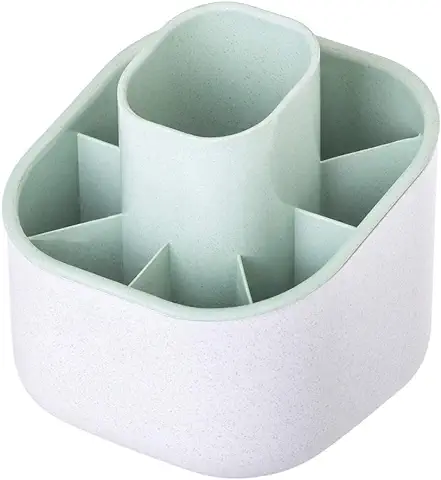 Vigar - Escurrecubiertos - 9 Compartimentos - 12,5 x 12,5 x 13 cm - Modelo Zeroline - Utensilio de Cocina - Escurridor de Cubertería - Gris y Turquesa  