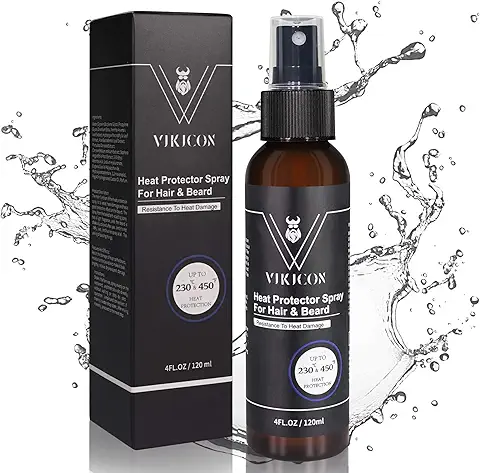 VIKICON Espray Protector Térmico para Barba y Cabello, Espray Protector de Cabello Térmico para Cabello y Barba, 120 ml  