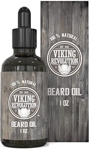 Viking Revolution Aceite para Barba Hombre - Aceite Barba Natural Sin Aroma - Argán y Jojoba - Suaviza y Fortalece la Barba - Tratamiento Cuidado de la Barba y Bigote - 1 Unidad - Aceite Barba Hombre  