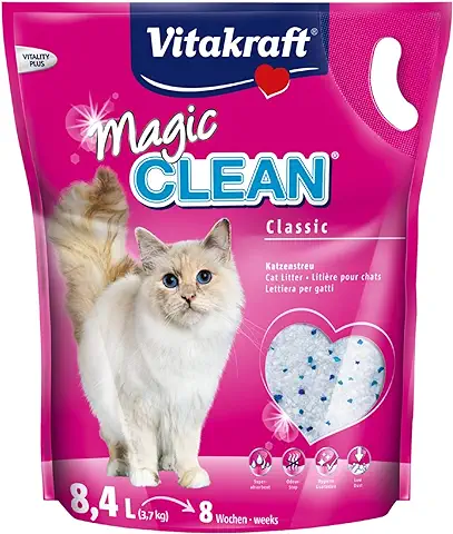 Vitakraft - Magic Clean, Perlas de Gel de Sílice Súper Absorbentes - 8,4 L / 3,7 kg  