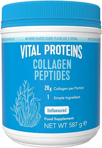 Vital Proteins Péptidos de Colágeno, Complemento Alimenticio en Polvo, Colágeno Hidrolizado (Tipo I, III), sin Sabor, para la Piel, Cabello, Uñas, sin Gluten, 20 g de Colágeno por Dosis, 587g  