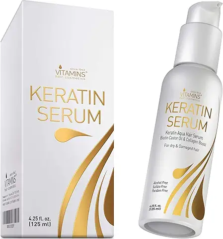 Vitamins Serum de Keratina para Cabello - Tratamiento con Biotina, Colageno y Aceite Castor Oil y Jojoba - Activador de Rizos Protector Termico para Pelo Seco y Dañado Vitamins Serum de Keratina para Cabello - Tratamiento con Biotina, Colageno y Aceite Castor Oil y Jojoba - Activador de Rizos Protector Termico para Pelo Seco y Dañado