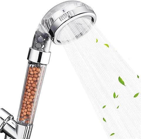 Vnsely Cabezal de Ducha Iónico de mano con 3 Modos, con Filtro de alta Presión, Extraíble para Ahorrar Agua, Suaviza el agua dura  